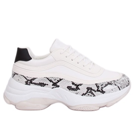 YY-02 Chaussures de sport blanches serpent blanc multicolore