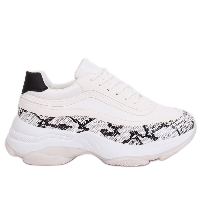YY-02 Chaussures de sport blanches serpent blanc multicolore