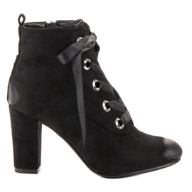 Vinceza Bottines en daim noir le noir
