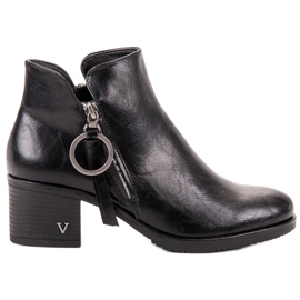 Vinceza Bottines noires sur un poteau le noir