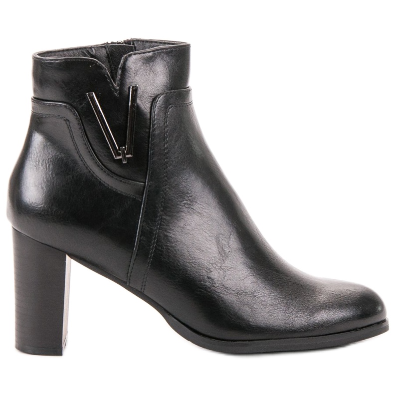 Vinceza Bottines noires sur un poteau le noir Vinceza Bottines noires sur un poteau le noir
