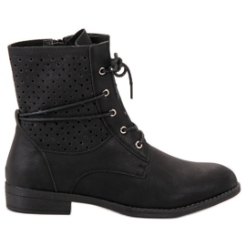 Groto Gogo Bottes nouées à la mode le noir