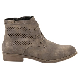 Groto Gogo Bottines ajourées kaki multicolore vert