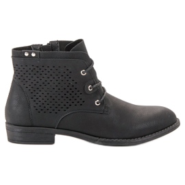 Groto Gogo Bottines noires ajourées le noir