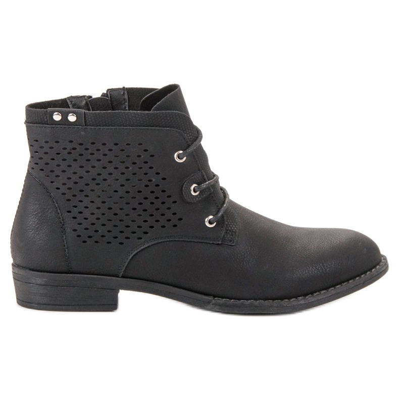Groto Gogo Bottines noires ajourées le noir