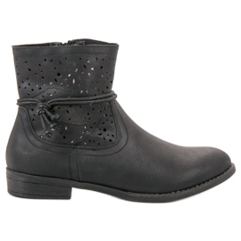 Groto Gogo Boots femme ajourées le noir
