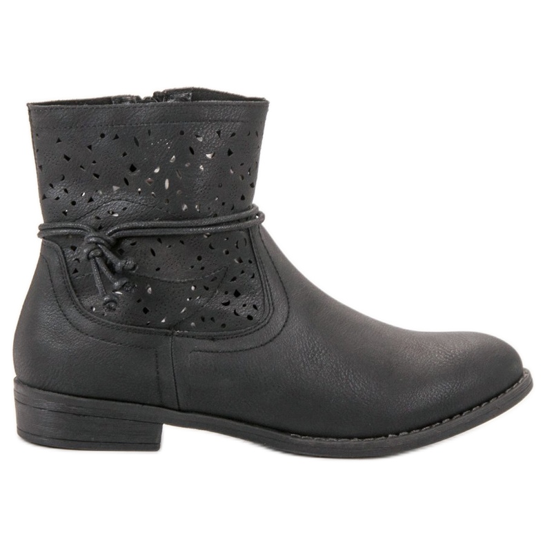 Groto Gogo Boots femme ajourées le noir