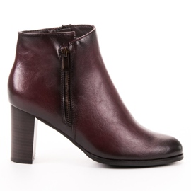 W. Potocki Bottines à talons bordeaux rouge