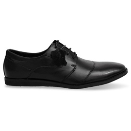Chaussures en cuir à lacets LJ41 Noir