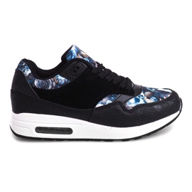 Chaussures Baskets Fleurs R-50 Noir le noir
