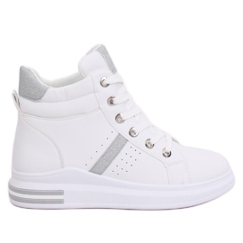 Baskets blanches CB-19078 BLANC/ARGENT