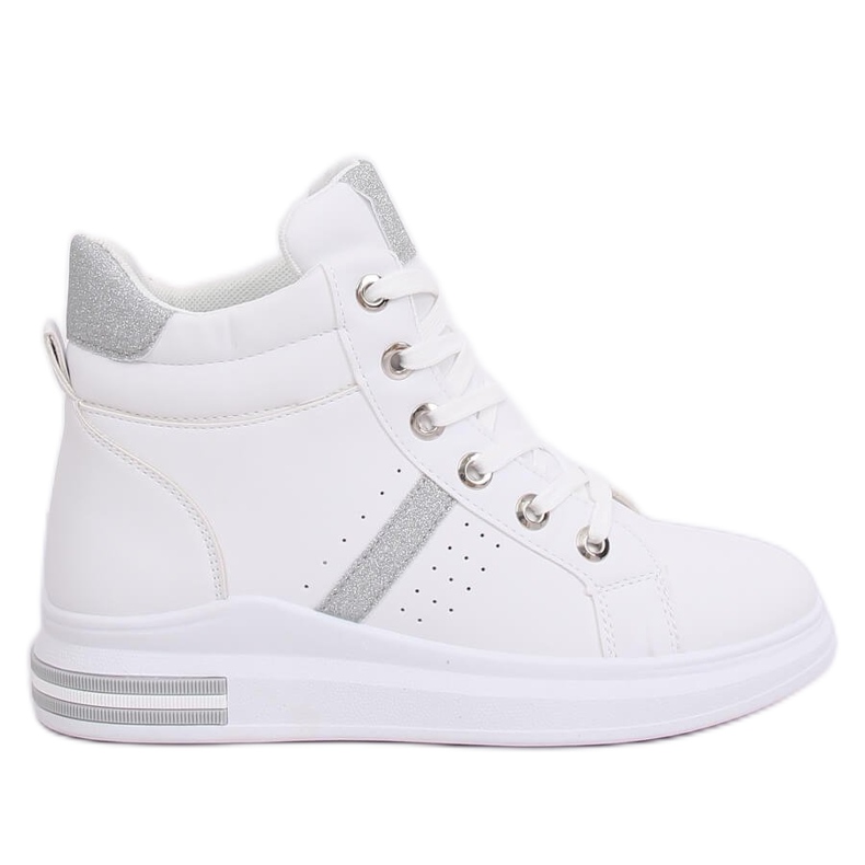 Baskets blanches CB-19078 BLANC/ARGENT