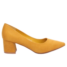 Escarpins à talons larges jaune KJ-10 Yellow