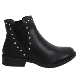 Bottines Chelsea noires à clous noirs HQ927 Noir
