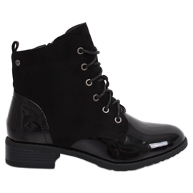 Bottines noires à lacets B0-227 Noir