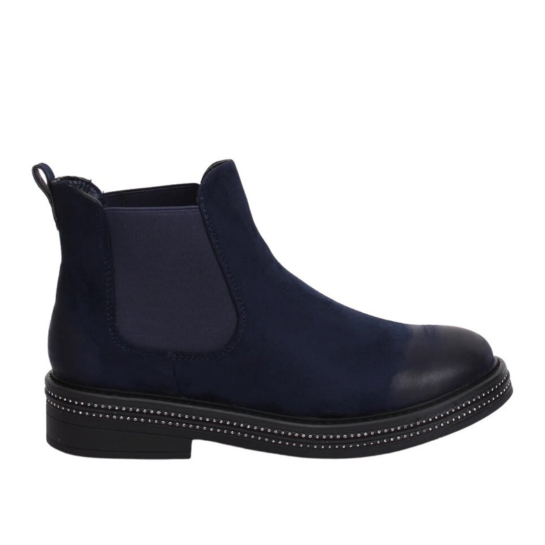 Bottines Chelsea bleu marine pour femme WY-2842 Bleu Bottines Chelsea bleu marine pour femme WY-2842 Bleu