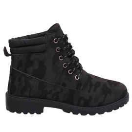 Bottes en bois pour femmes camo W-3033 Blackcamuflage noir