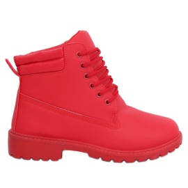 Bottes en bois pour femmes rouges W-3033 Rouge