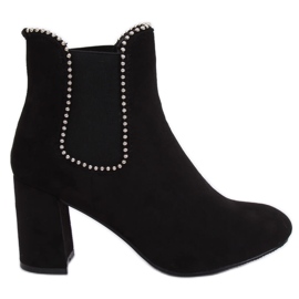 Bottines à talons noires 7392-GA Noir le noir