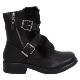 Bottes noires avec fourrure 1061A-PA Noir