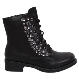 Bottes noires ouvrières avec pierres 0-268 Noir le noir