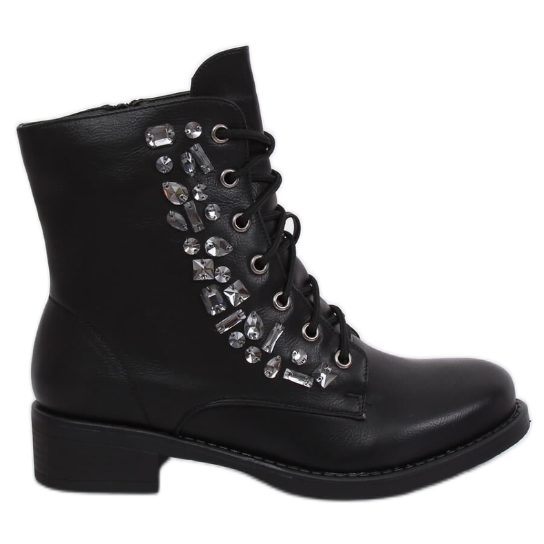 Bottes noires ouvrières avec pierres 0-268 Noir le noir