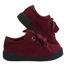 Baskets femme marron 1018 Wine II-GAT rouge