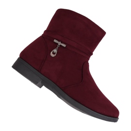 Bottines femme marron en daim MP-53 Rouge