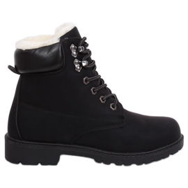Bottes en bois isolées noires pour femmes 1121-PA Noir