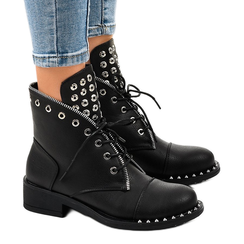 Bottes noires pour femmes avec fermeture éclair BH132-KB le noir