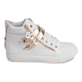 Baskets Montantes Avec Fermeture À Glissière 1525-2 Blanc