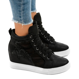 Baskets noires à lacets compensés JK-53