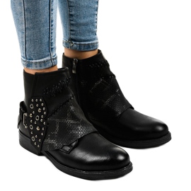 Bottes isolées noires avec une boucle HFN-558 le noir