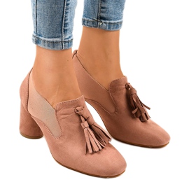 Escarpins en daim rose sur le montant LL-97P