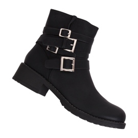 Black Z100 Bottines plates noires pour femmes