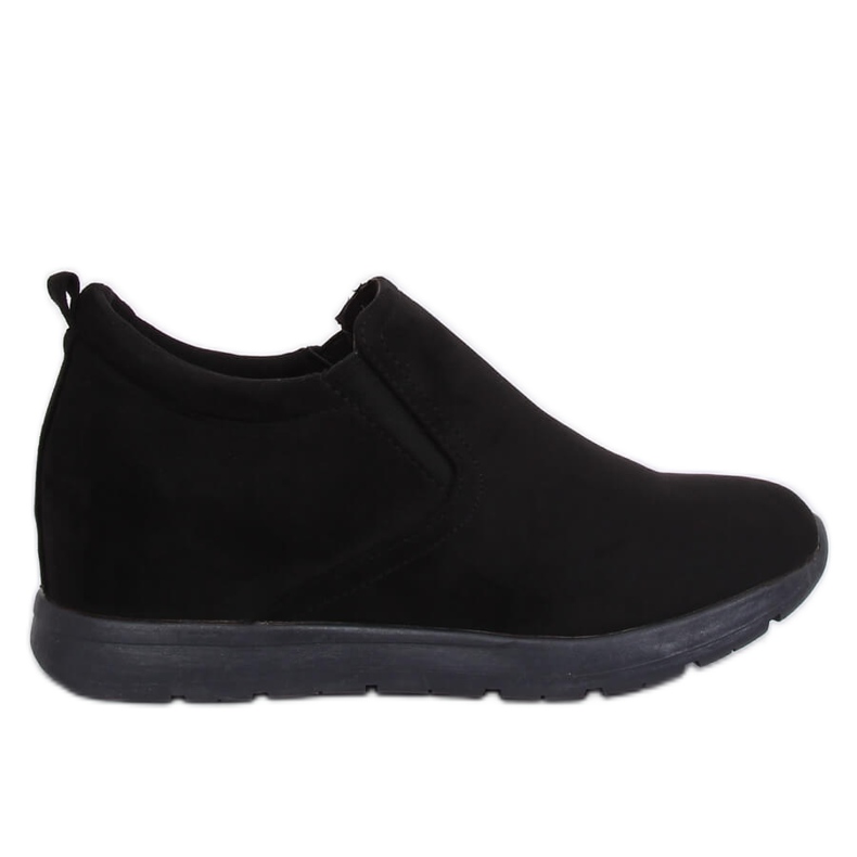 Chaussures noires sur un coin caché noir ZY-7K67 Noir le noir