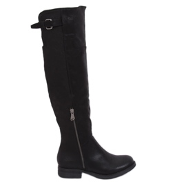 Bottes de mousquetaire noires F2075 Noir