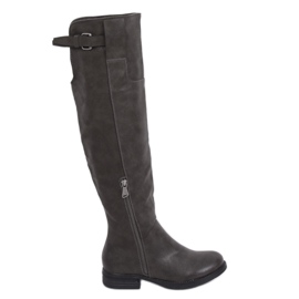 Bottes de mousquetaire grises F2075 Gris Bottes de mousquetaire grises F2075 Gris