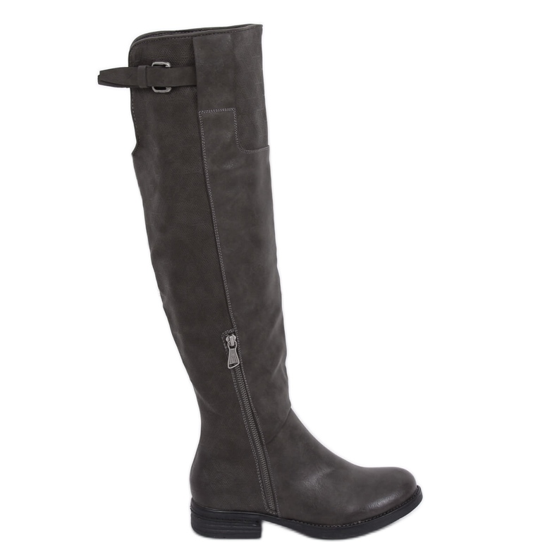 Bottes de mousquetaire grises F2075 Gris