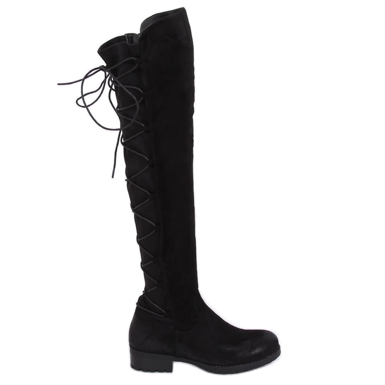 Black F2020 Bottes d'équitation noires avec tige flexible le noir