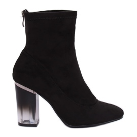 Bottines noires à talons H8-93 Noir le noir