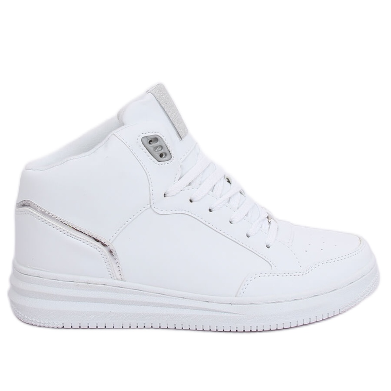 Chaussures de sport montantes blanches et argentées 107-18 BLANC / ARGENT