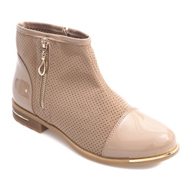 Bottines Élégantes Ajourées B8107 Beige