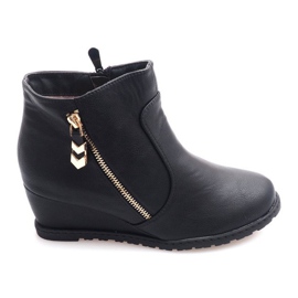 Bottes Chaudes Sur Compensée Avec Une Fermeture À Glissière XY699 Noir le noir