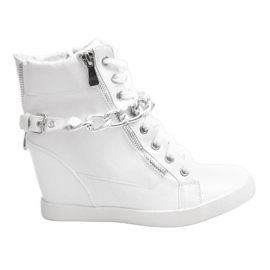 Bottes Baskets Sur Compensée 8089 Blanc blanche
