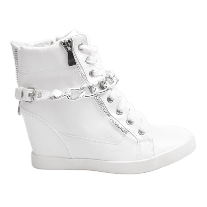 Bottes Baskets Sur Compensée 8089 Blanc blanche