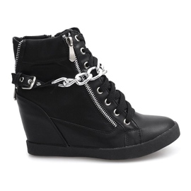 Bottes Baskets Sur Compensée 8089 Noir