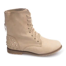 Bottines richement décorées 1511-2 Beige Bottines richement décorées 1511-2 Beige