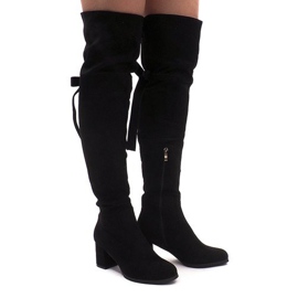 Bottes en daim chaudes sur une barre ES8517 Noir le noir