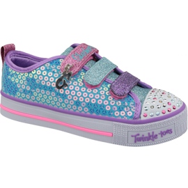 Skechers Twinkle Lite Jr 20062L-TQMT chaussures bleues multicolore